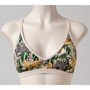 Aerie Real Me Bra Large Safari Animal Print Wireless Bralette Adjustable
